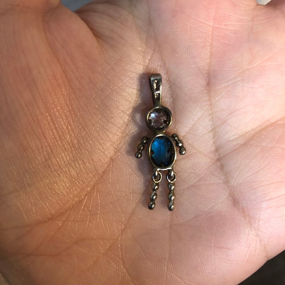 Vintage 90s-y2k Boy Son Keepsake Sterling Silver 925 Birthstone March Pendant - Picture 8 of 10